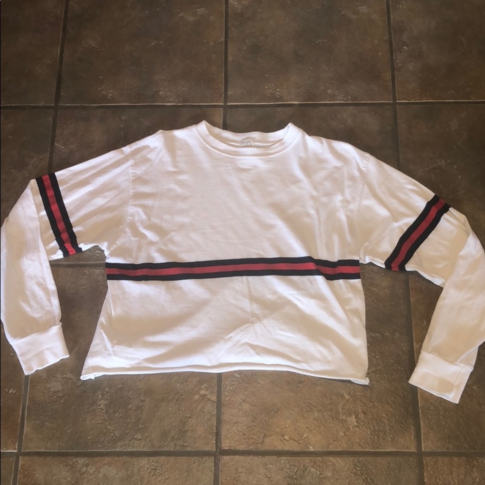 Cute Long Sleeve with Red and Blue Strip